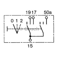 Case - IH 845 / 845XL 0343008006 Šilumos paleidimo jungiklis 0-1-2, Bosch
