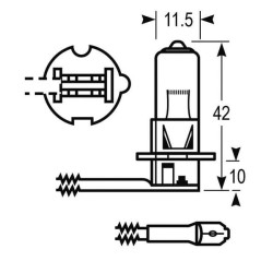 John Deere SE6300 VLC0453 lemputė Halogen H3 12V 55W Vapormatic