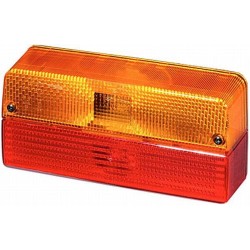 John Deere SE6400 9EL147992001 Šviesus objektyvas, raudonas/gintarinis, stačiakampis LH/RH Hella