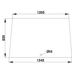Case - IH 1046 D520486 Priekinis stiklas sutvarkytas