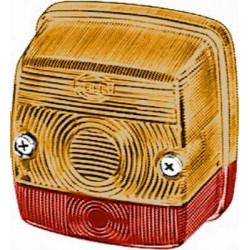 Case - IH 1046 2SW003014131 Galinis kvadratinis žibintas, 12/24V, raudona/oranžinė, užsukamas, 84x51x84mm, Hella