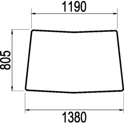 John Deere SE6410 L112972N priekinis stiklas