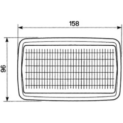 John Deere SE6120 05359000 Darbinis žibintas halogeninis, 55/70W, stačiakampis, 12/24V, skaidrus, 96 mm, 2 kontaktų, Cobo