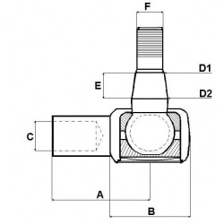 John Deere SE6320 SHP426KR Skersinės vairo trauklės galas