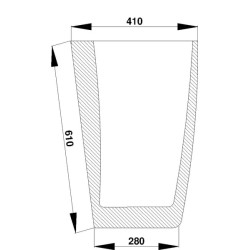 Case - IH 5120 D7303 Apatinis priekinis stiklas