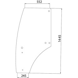 John Deere 6130D R198624N Durų stiklas