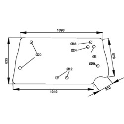 Case - IH 5130 D7311 Galinio lango viršutinis CI