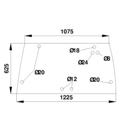 Case - IH 5130 D7081 Galinio lango viršutinė dalis