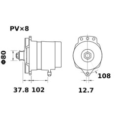 John Deere Įvairūs modeliai MG93 kintamosios srovės generatorius 48V 180A