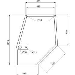 Case - IH 5140 D7307 Durų stiklo viršus