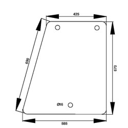 Case - IH 5150 D7309 Šoninis langas