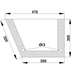 Case - IH 5150 D7306 Durų stiklas Apatinis
