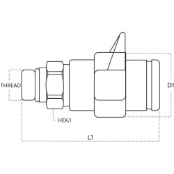 Case - IH 5150 3NV178UNFF QRC moteriškas 1/2" – 7/8 UNF