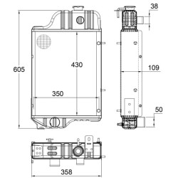 John Deere 820 AT20849N radiatorius tinka JD