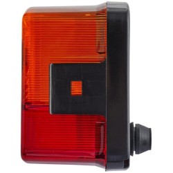 John Deere 1030 2SD002776241 Galinis žibintas RH kvadratinis, 12V, gintaras/raudonas, užsukamas, 95x54,5x90mm, Hella