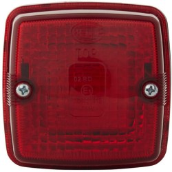 Case - IH 1055 / 1055XL 2SA003014051 Kvadratinis galinis žibintas, 12/24V, raudonas, užsukamas, 84x51x84mm, Hella