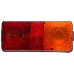 John Deere 1130 2SD002582021 Galinis žibintas RH stačiakampis, 12/24V, raudona/oranžinė, užsukamas, 170x62x75mm, Hella