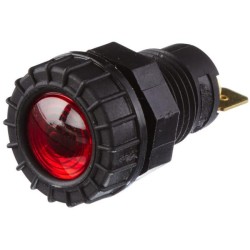 John Deere 2135 2AA008594031 įspėjamoji lemputė, apvali, 12/24V, raudona, užsukama, ašmenų terminalas, Hella