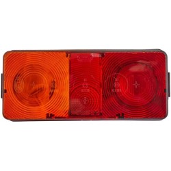 John Deere 2130 2SE002582071 Galinis žibintas stačiakampis, 12/24V, raudona/oranžinė/balta, užsukamas, 170x62x75mm, Hella