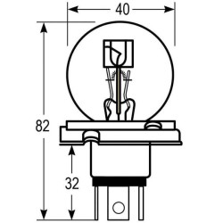 John Deere 1140 VLC0410 lemputė Halogen R2 12V 45W/40W Vapormatic