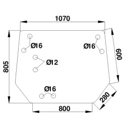 John Deere 2040S D8051 galinio lango viršutinė dalis