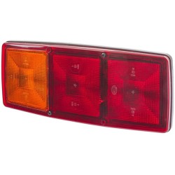 John Deere 2040S 2SE003167031 Galinis žibintas LH stačiakampis, 12/24V, raudona/oranžinė, užsukamas, 344x72x147mm, Hella