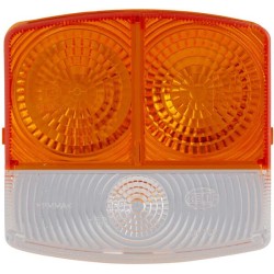 Case - IH 3210 9EL134742021 Šviesus lęšis, gintaro spalvos/skaidrus, kvadratinis dešinysis Hella