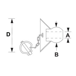 John Deere 3040 VLE6121 Greito prikabinimo apatinės trauklės rutulinis katė. 3