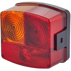 John Deere 3340 2SE002776211 Galinis žibintas LH kvadratinis, 12V, gintarinis/raudonas, užsukamas, 95x54,5x90mm, Hella