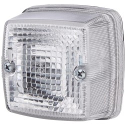 John Deere 4240S 2PF003014071 Žymeklis 5W, kvadratinis, 12/24V, skaidrus/baltas, užsukamas, 84x51x84mm, ašmenų terminalas, Hella