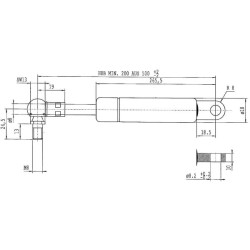 John Deere 940 CA056189 Dujinis statramstis L500mm 180N Stabilus