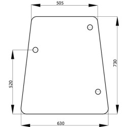 John Deere 940 L57912N Šoninis stiklas