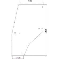 Case - IH 3220 144969A1KR Durų stiklas