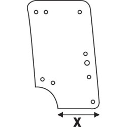 John Deere 1950 D8054 Durų stiklo viršutinė dalis LH/RH