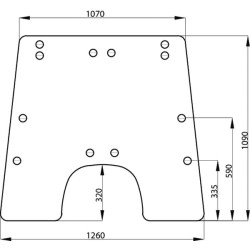 John Deere 2250 AL71287N priekinis stiklas, pakreipiamas į viršų
