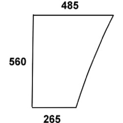 John Deere 2450 L62577N Apatinis priekinis stiklas kairysis