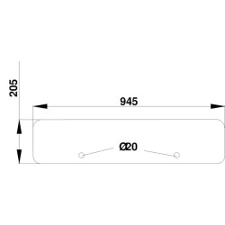 John Deere 2650 D8058 Galinis stiklas žemesnis
