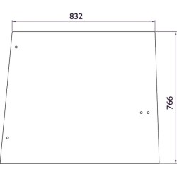 John Deere 2650 D8076 Šoninis stiklas