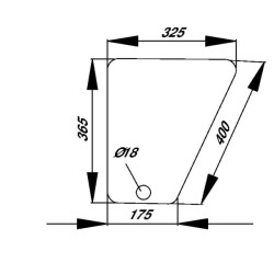 John Deere 2650 L57280 Priekinis stiklas apatinis