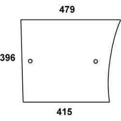 John Deere 2850 L57905N Durų stiklas apatinis