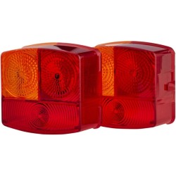 John Deere 3050 9EL134739001 Šviesus objektyvas, raudonas/skaidrus/gintarinis, kvadratinis galinis/kairės Hella