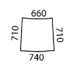 John Deere 3350 L58951 viršutinis durų stiklas