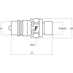 Case - IH 956 / 956XL CNV02215M QRC vyriškas 1/2 colio – M22x1,5