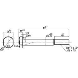 John Deere 4350 L33894N Rato ratlankio varžtas M16x120 JD