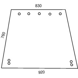 John Deere 4650 D8077 Šoninis langas LH/RH tamsintas
