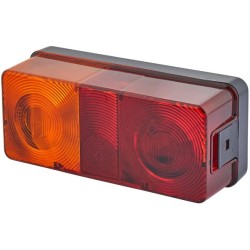 John Deere 4255 2SE002582071 Galinis žibintas stačiakampis, 12/24V, raudona/oranžinė/balta, užsukamas, 170x62x75mm, Hella