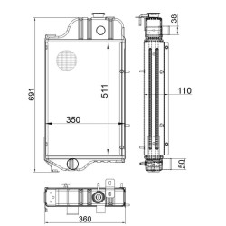 John Deere 2020 AL25255N radiatorius tinka JD