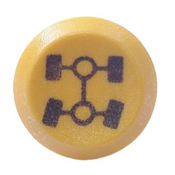 John Deere 3200 11175080PN Stūmoklinis jungiklis, 4WD, apvalus, geltonas