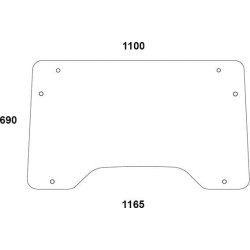 John Deere 3300 L65495N Pakreiptas priekinis stiklas