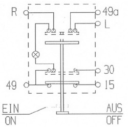 John Deere 3400 11105020PN Stūmoklinis jungiklis, pavojaus žibintai, apvalūs, raudoni
